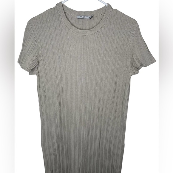 MM Lafleur The Hayden Dress in Sea Salt Size Medium Micro Knit Ribbed Cotton - Picture 6 of 7
